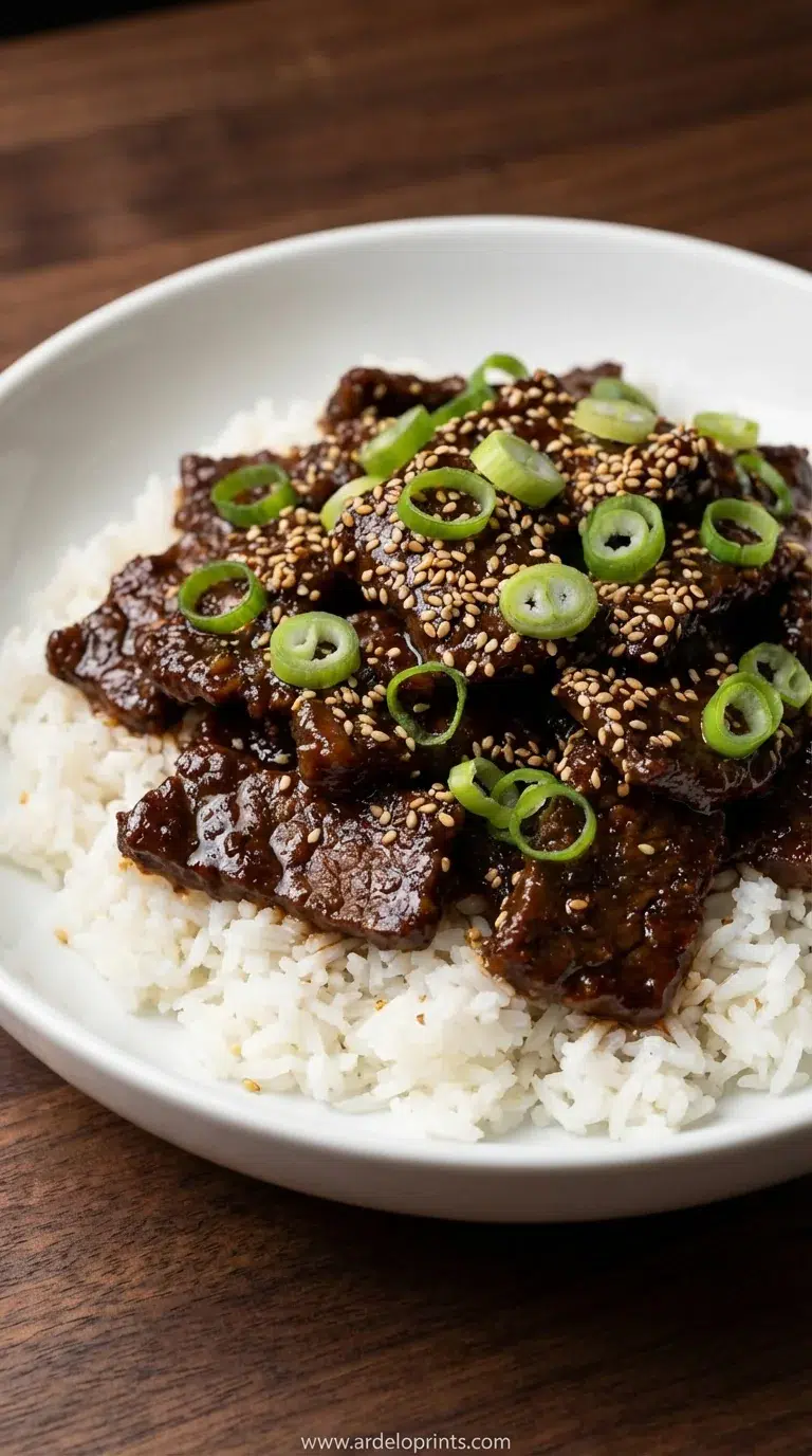 Slow Cooker Mongolian Beef: Easy Recipe - final presentation
