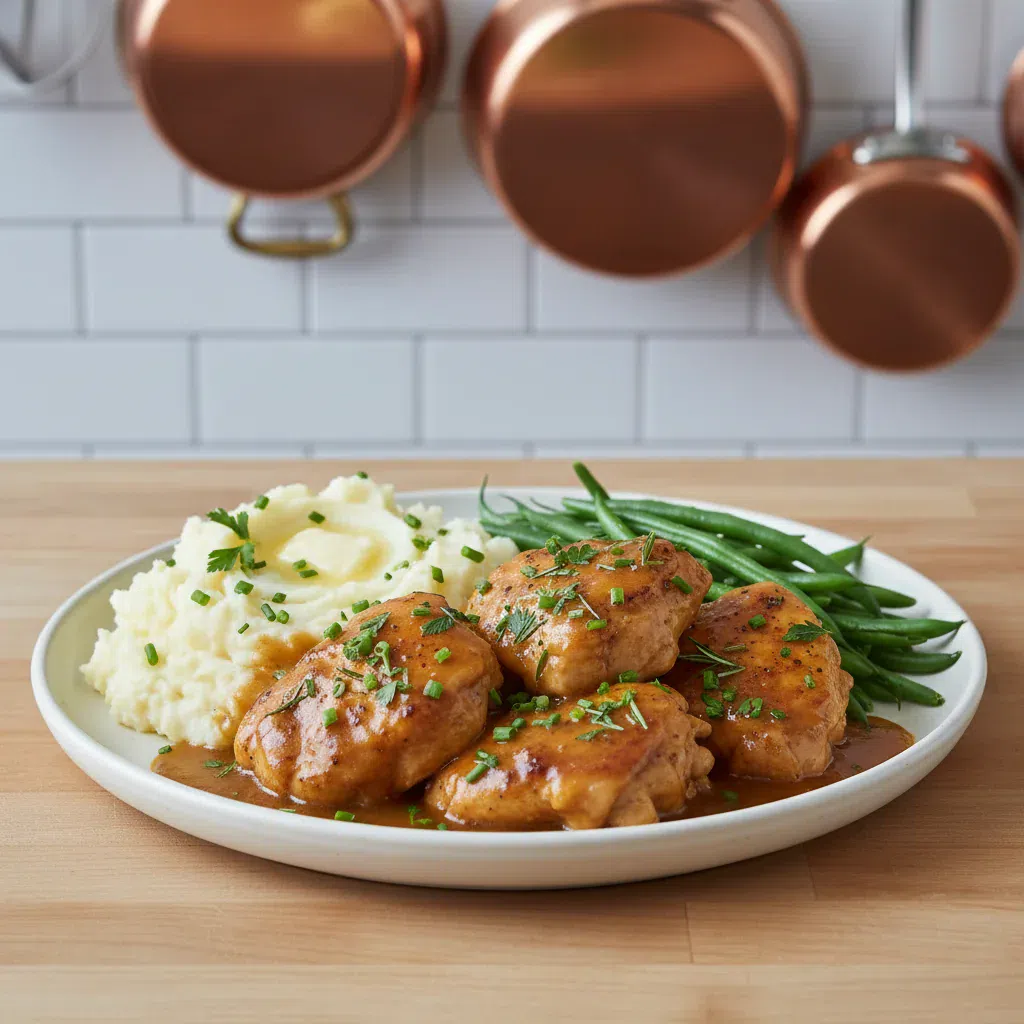 Classic Smothered Chicken with Rich Gravy and Herbs