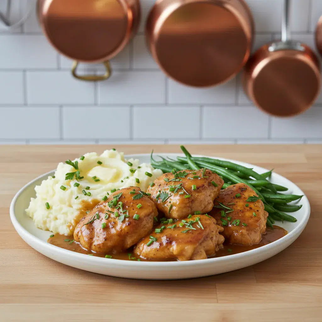 Classic Smothered Chicken with Rich Gravy and Herbs