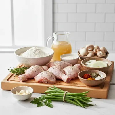 Smothered Chicken Recipe with Rich Gravy - ingredients preparation