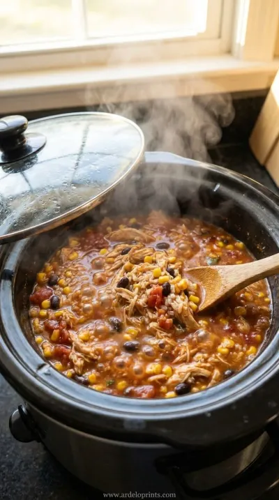Southwest Crock Pot Chicken & Rice: Easy Recipe - cooking process