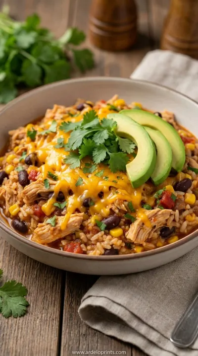 Southwest Crock Pot Chicken & Rice: Easy Recipe - ready to serve