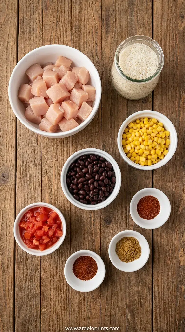 Southwest Crock Pot Chicken & Rice: Easy Recipe - ingredients preparation