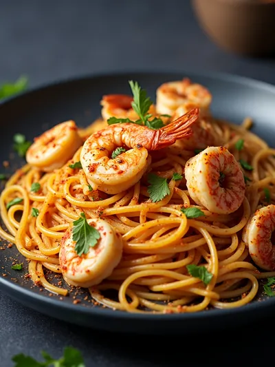 Spicy Garlic Shrimp Pasta – Quick & Delicious - cooking process