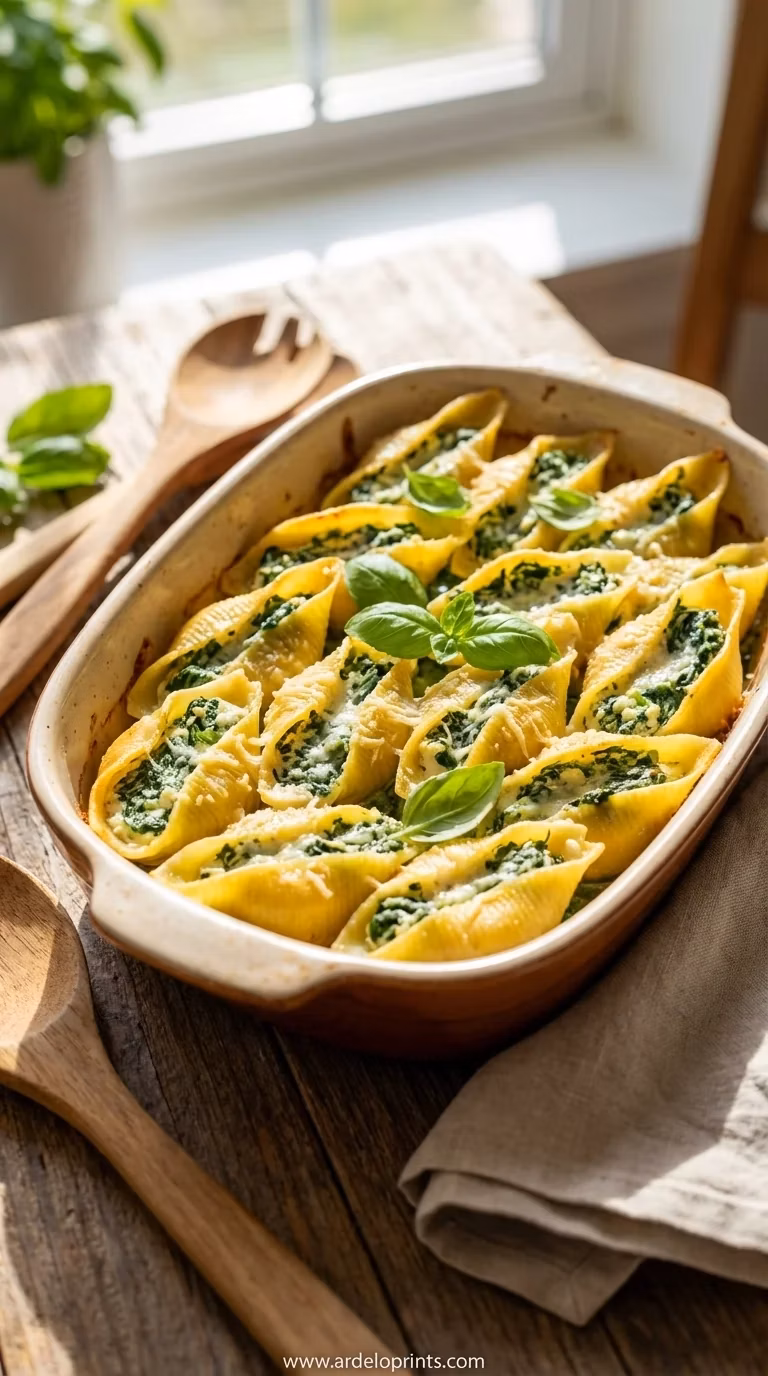 Spinach Ricotta Stuffed Shells: Easy Dinner - feature image