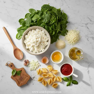 Spinach and Ricotta Stuffed Shells – Healthy Veggie Dinner - cooking process