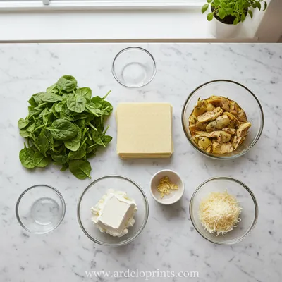 Spinach Artichoke Wonton Cups Recipe - ingredients preparation