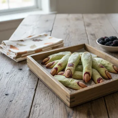 Spooky Halloween Finger Cookies: Witch Treats - ready to serve