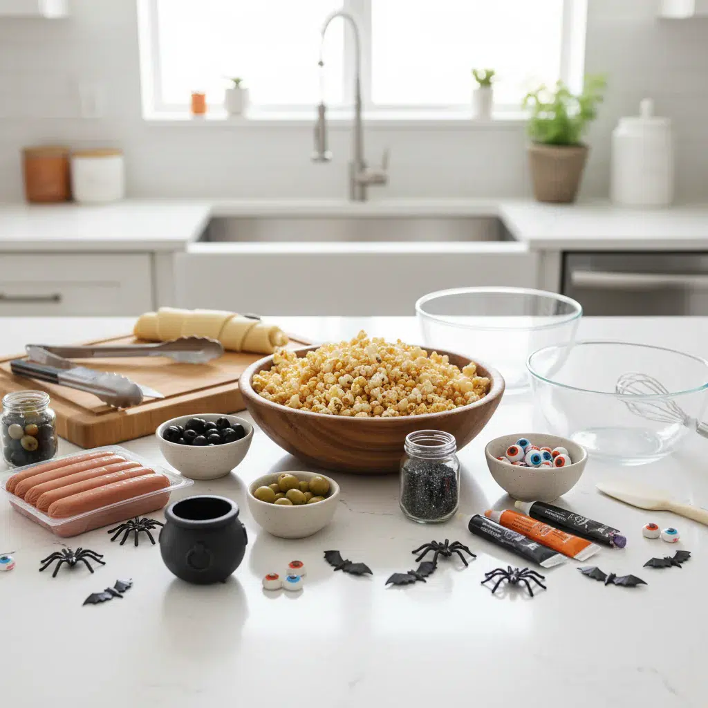 Spooky Halloween Movie Night Snacks - ingredients preparation
