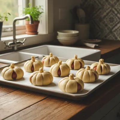 Spooky Halloween Pumpkin Pigs: Cute Snack - cooking process