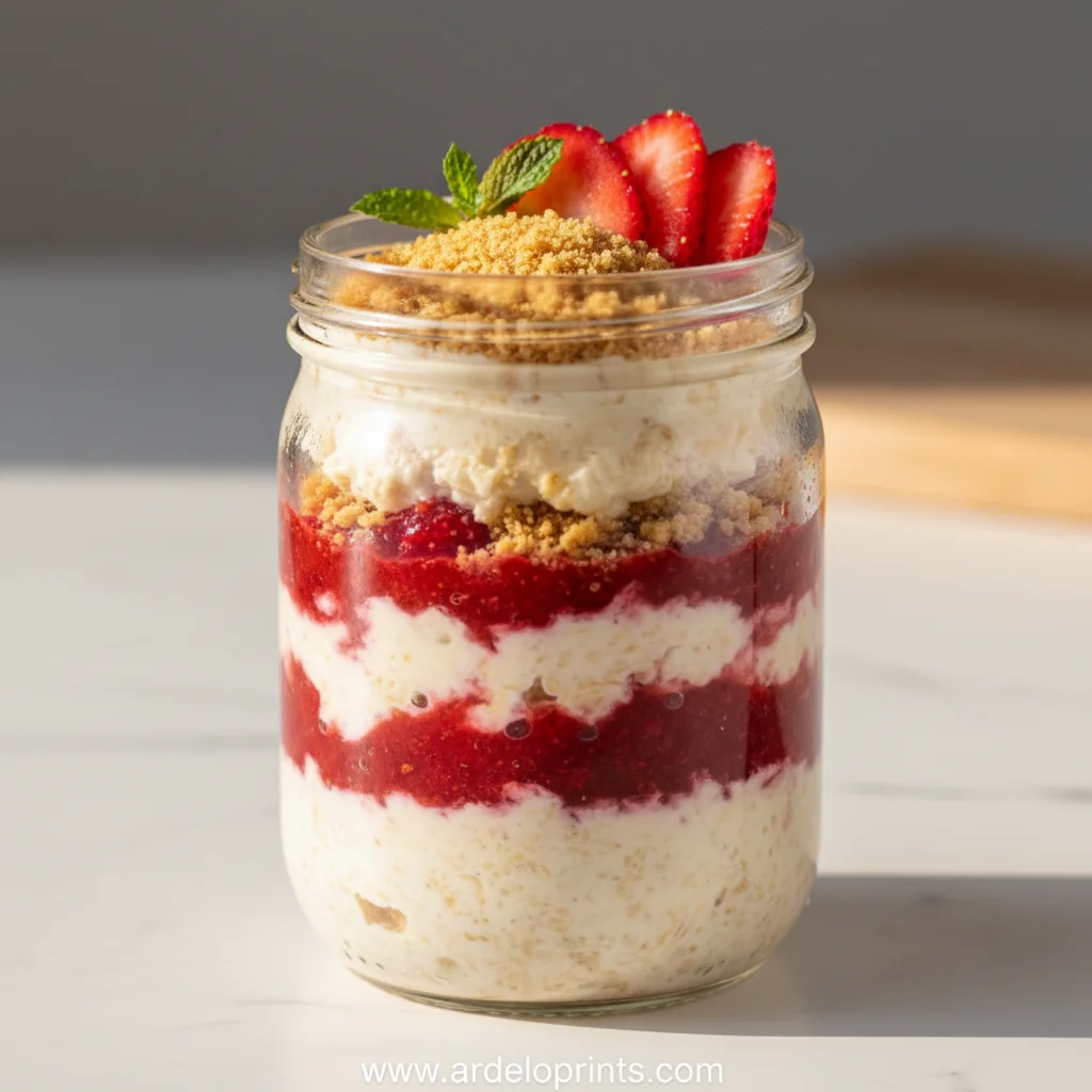 Strawberry Cheesecake Overnight Oats - feature image