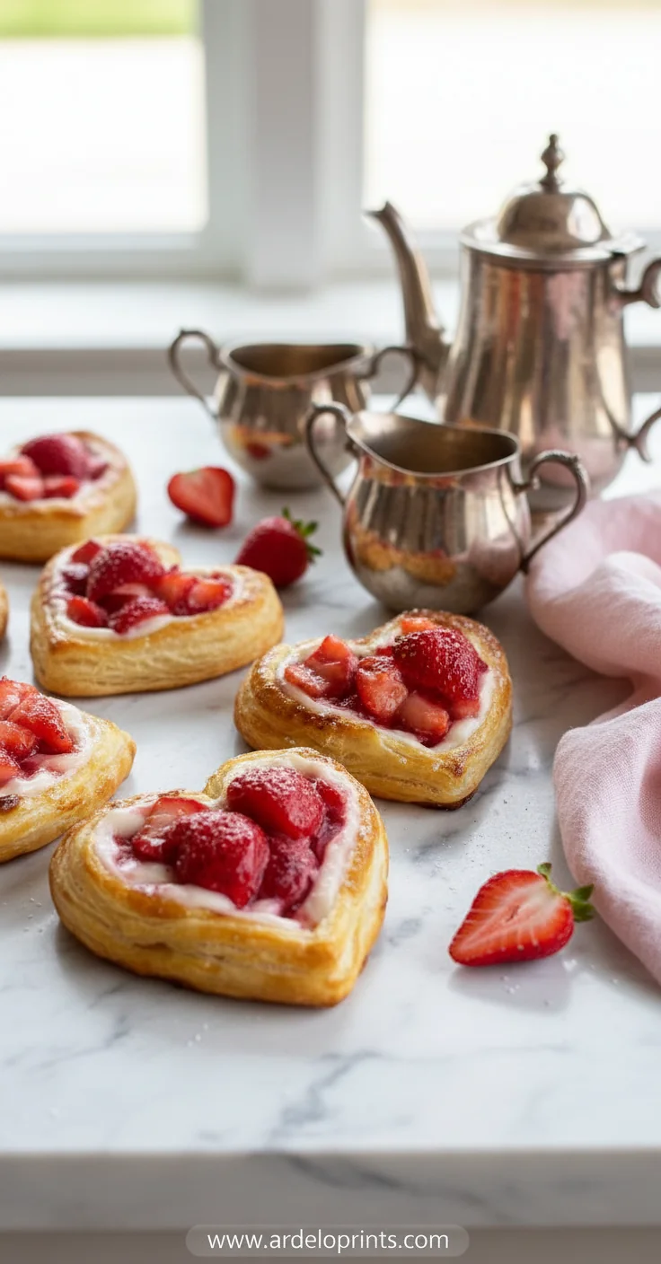 Strawberry Cream Cheese Heart Danishes - feature image