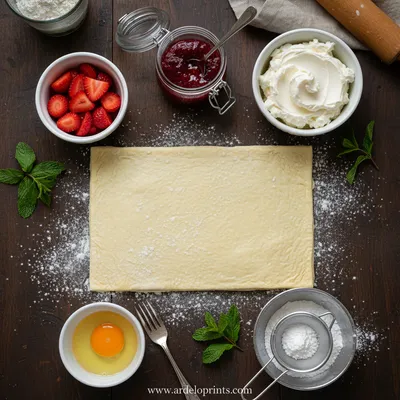 Strawberry Puff Pastry Danishes Recipe - cooking process