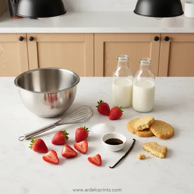 Strawberry Shortcake Ice Cream - cooking process