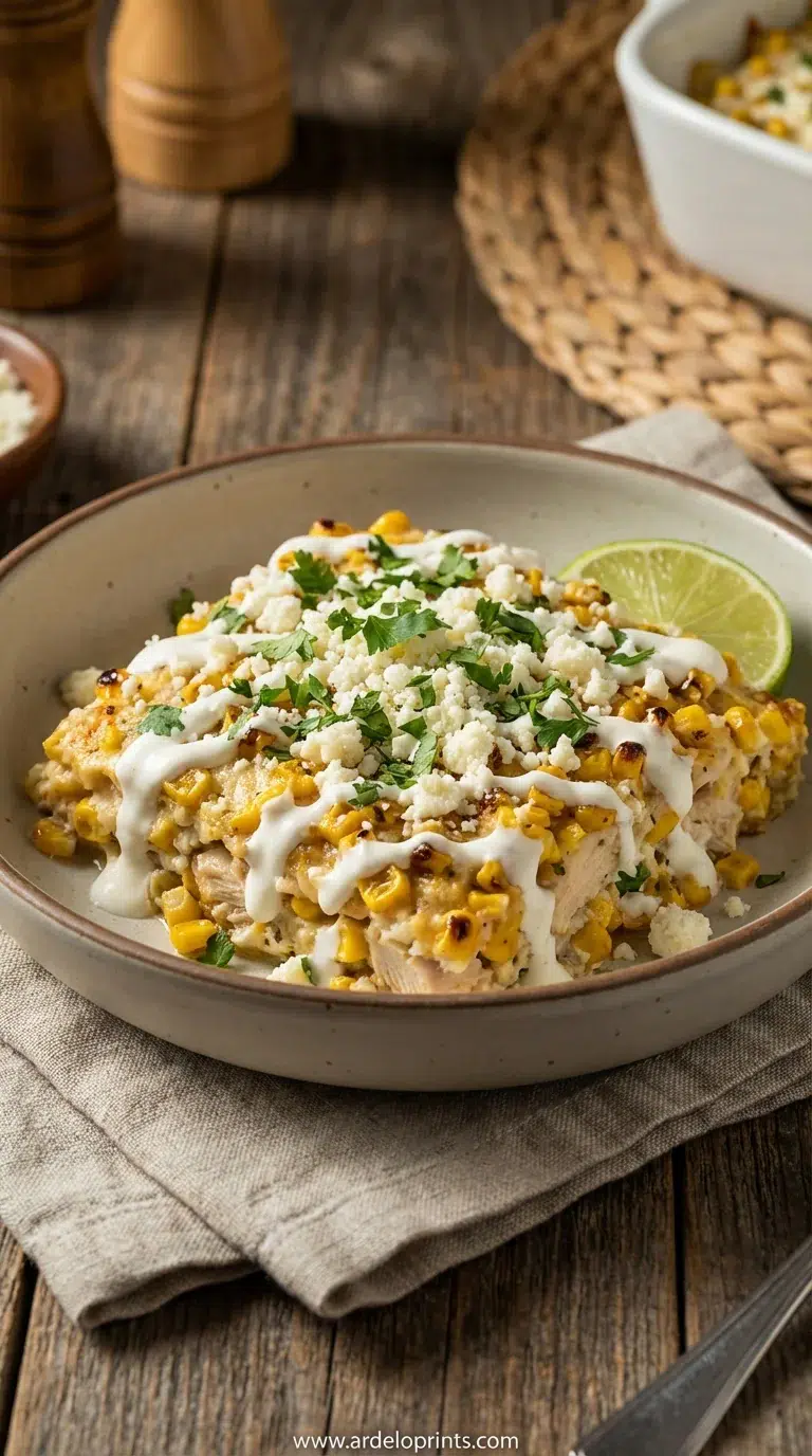 Street Corn Chicken Casserole Recipe - final presentation