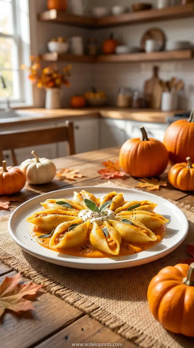 Pumpkin Cream Sauce Stuffed Shells: Cozy Recipe