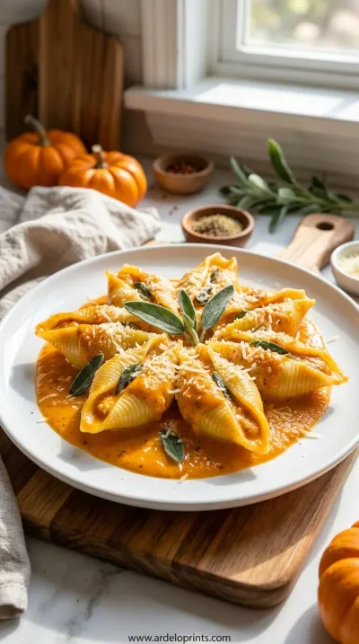 Pumpkin Cream Sauce Stuffed Shells: Cozy Recipe - ready to serve