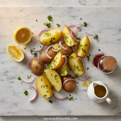 Sumac Potato Salad – Fresh and Zesty - cooking process