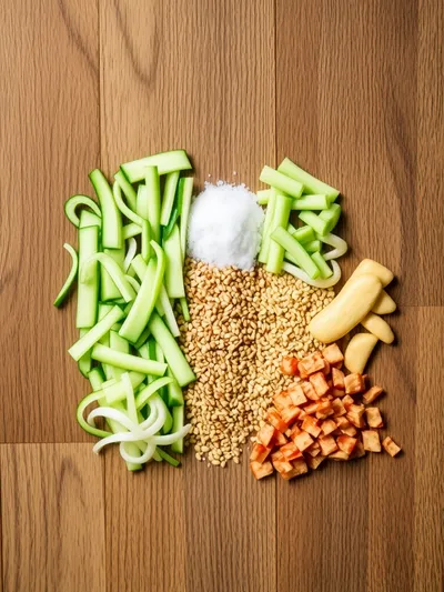Sunomono – Japanese Cucumber Salad - ingredients preparation