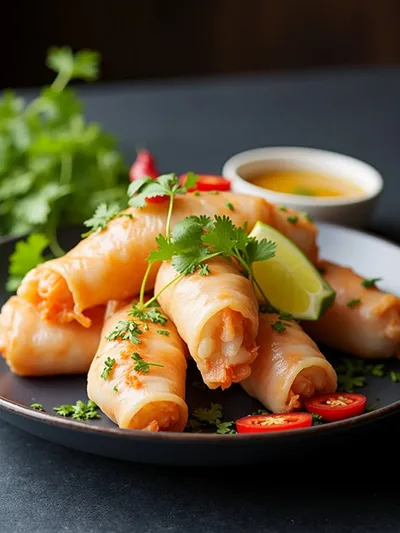 Thai Shrimp Spring Rolls - cooking process