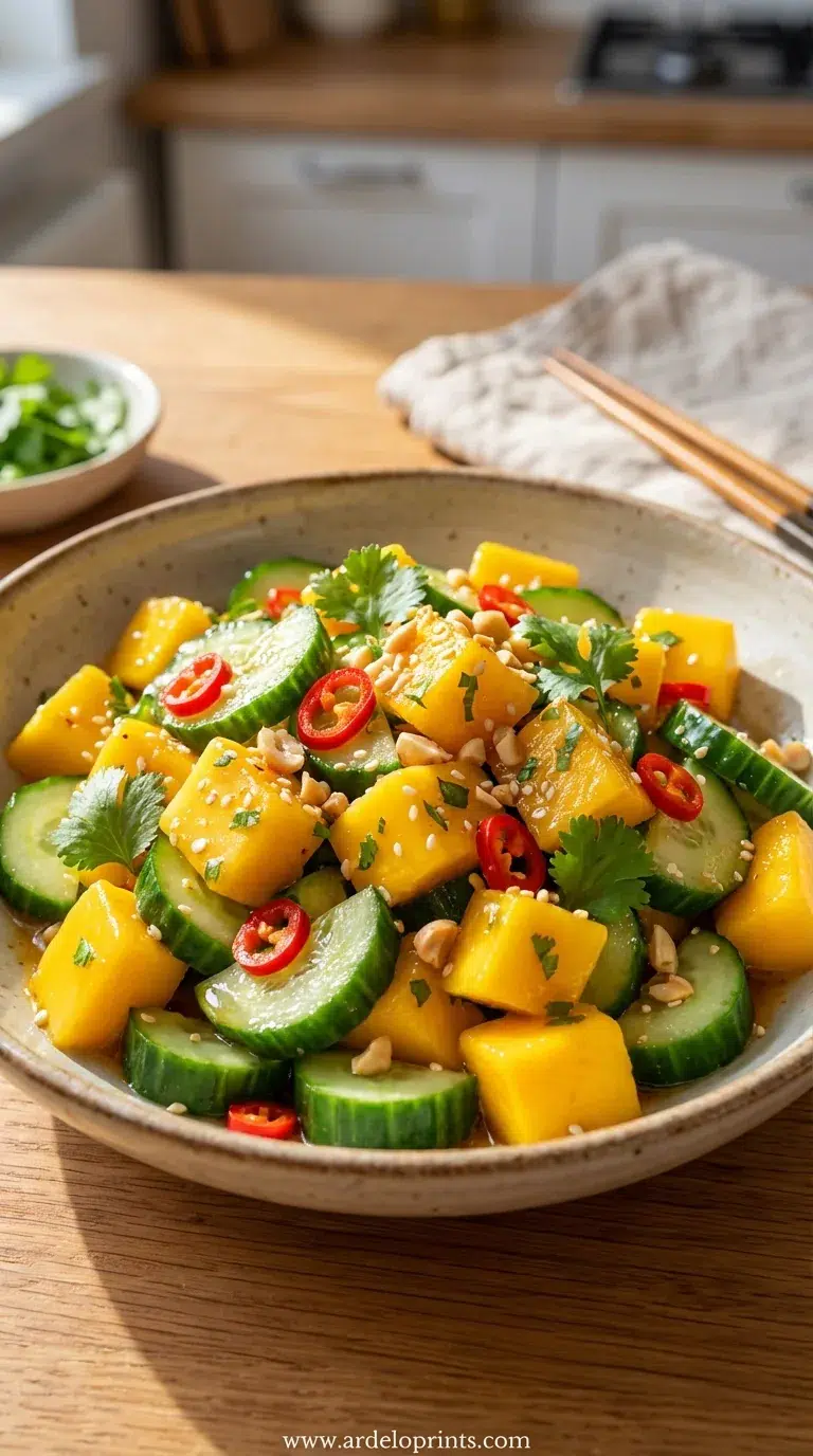 Thai Mango Cucumber Salad: Sweet & Tangy - final presentation