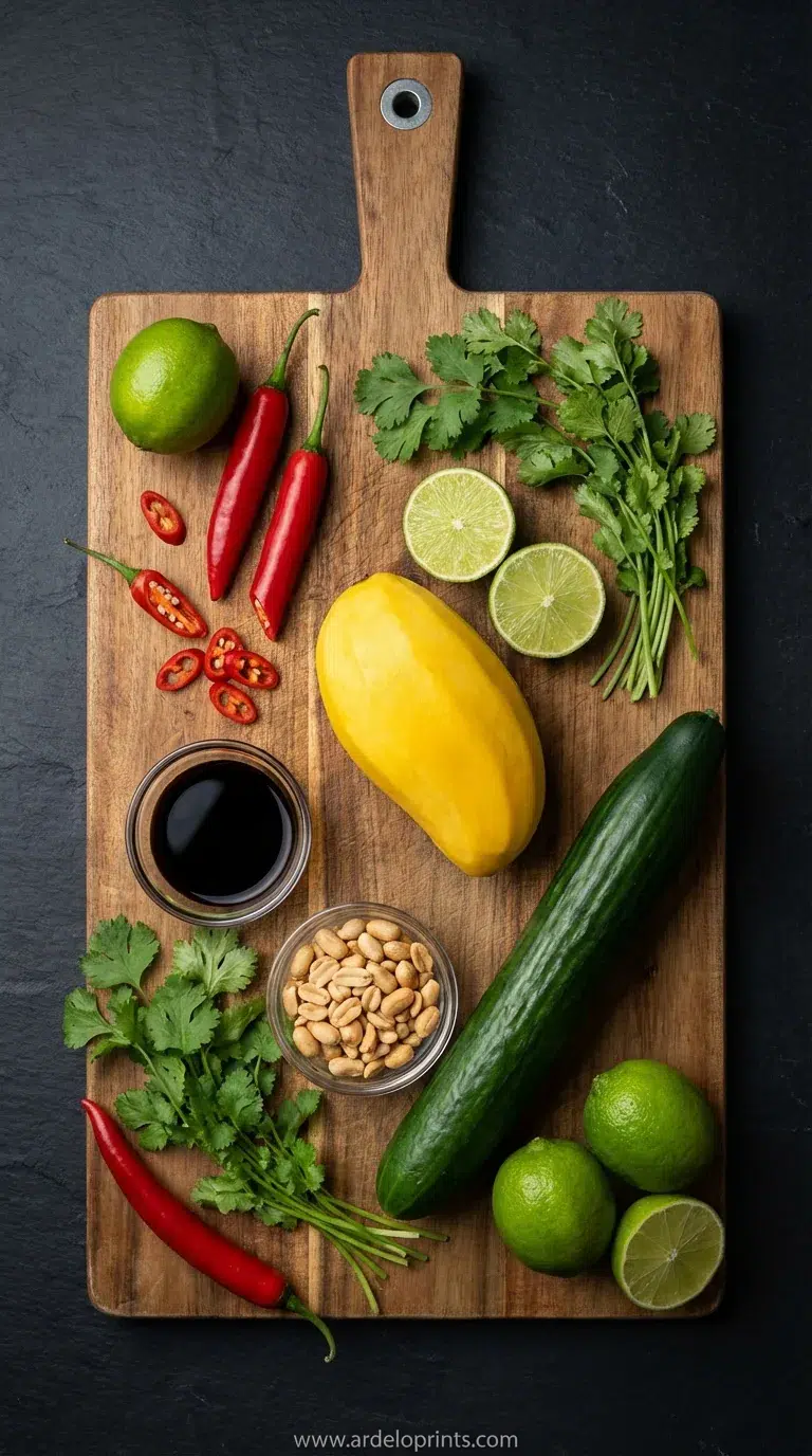 Thai Mango Cucumber Salad: Sweet & Tangy - ingredients preparation