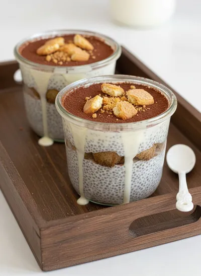 Tiramisu Chia Pudding – Gluten‑Free High‑Protein Dessert - ready to serve