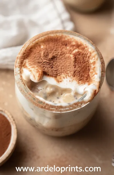 Tiramisu Overnight Oats - ready to serve