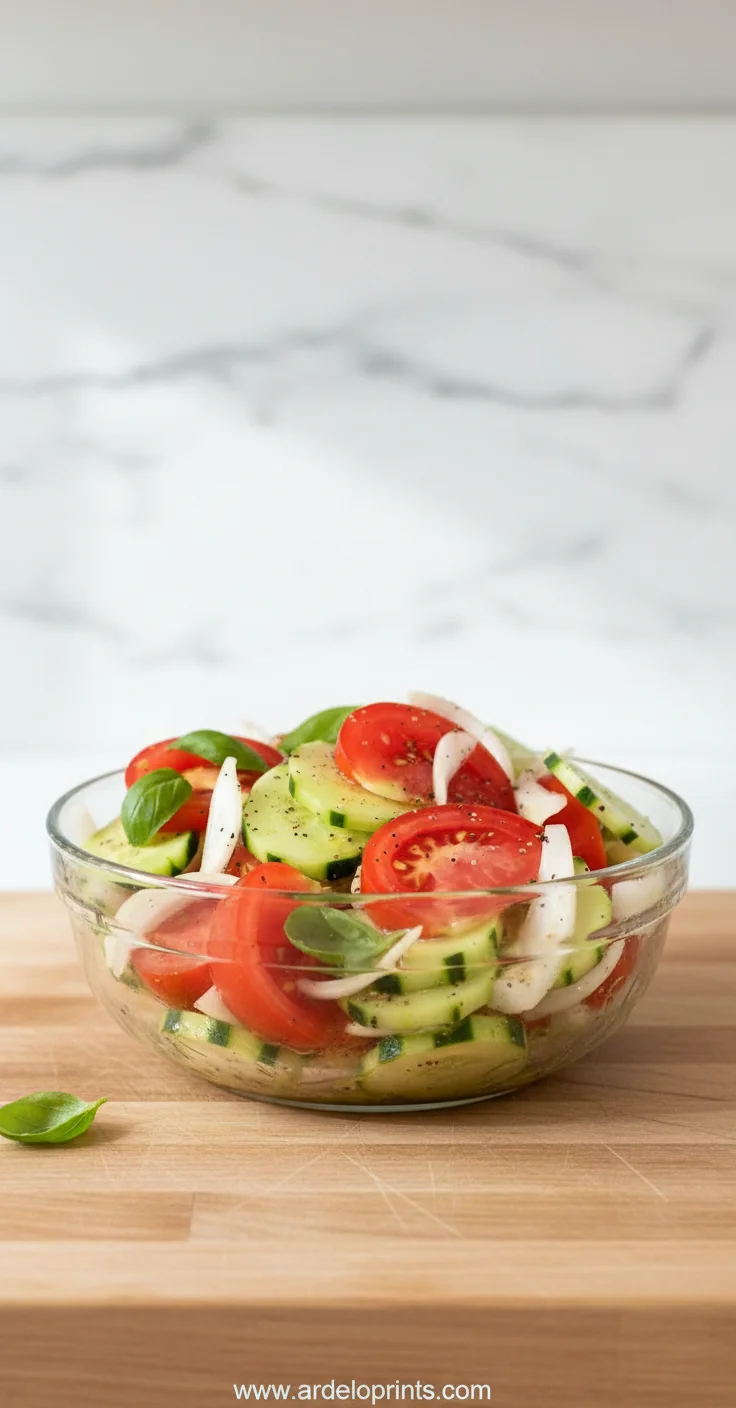 Tomato Cucumber and Onion Salad - feature image