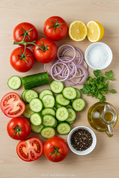 Tomato Cucumber Salad Recipe - cooking process