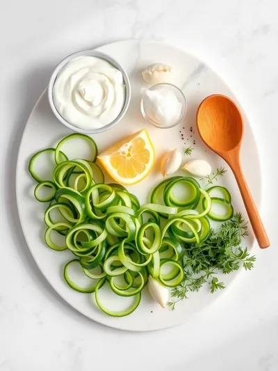 Tzatziki Cucumber Salad Recipe - ingredients preparation