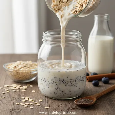Vanilla Overnight Oats Recipe - ingredients preparation