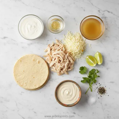 Easy White Chicken Enchiladas with Creamy Sauce - cooking process