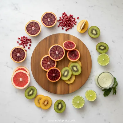 Winter Fruit Salad with Lime Dressing - cooking process