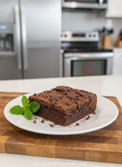 Zero Sugar Brownies with Greek Yogurt - ready to serve